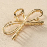 Gold Casual Bowknot Shape Metal Claw Clip