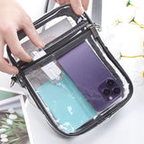 Black Transparent PVC Zipper Crossbody Bag