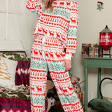 White Christmas Pullover and Drawstring Pants Pajama Set