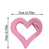 Black Simple Frosted Heart Shaped Hair Claw Clip