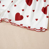 White Valentines Heart Print Spaghetti Cami and Shorts Pajama Set