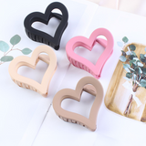 Black Simple Frosted Heart Shaped Hair Claw Clip