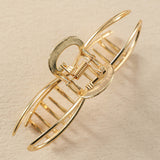 Gold Casual Bowknot Shape Metal Claw Clip