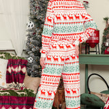 White Christmas Pullover and Drawstring Pants Pajama Set