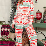 White Christmas Pullover and Drawstring Pants Pajama Set