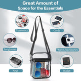 Black Transparent PVC Zipper Crossbody Bag