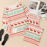 White Christmas Pullover and Drawstring Pants Pajama Set