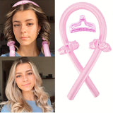 Pink Sponge Heatless Hair Curler Headband