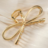 Gold Casual Bowknot Shape Metal Claw Clip