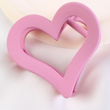 Black Simple Frosted Heart Shaped Hair Claw Clip