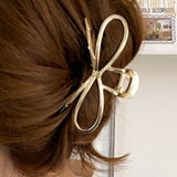 Gold Casual Bowknot Shape Metal Claw Clip