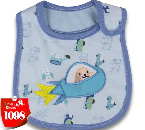 [Littles&Bloomz] Baby Girl Boy Feeding Bibs Waterproof Apron Cartoon Towel Kids Toddler Dinner baberos Bandanas Burp Cloths