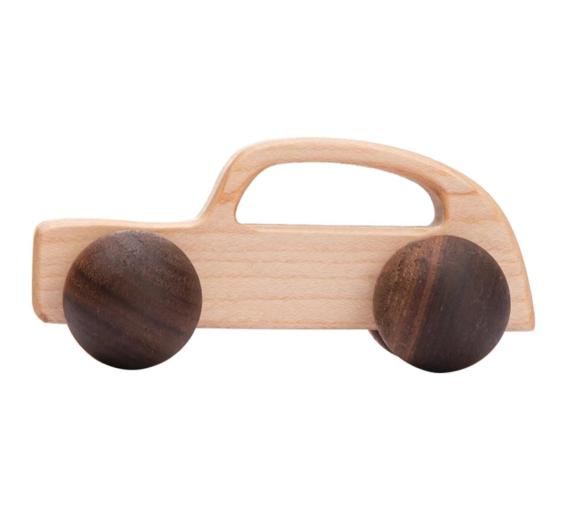 Baby Wooden Toys Beech Wood Car Blocks Cartoon Van Educational Montessori Toys Children Baby Teething Newborn Birthday Gift