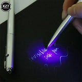 Invisible Ink Pen With Uv Light Hidden Handwriting Novelty Ballpoint Pens Office School Supplies Magic Secret Ballpoint pen