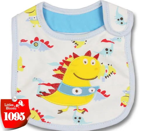 [Littles&Bloomz] Baby Girl Boy Feeding Bibs Waterproof Apron Cartoon Towel Kids Toddler Dinner baberos Bandanas Burp Cloths