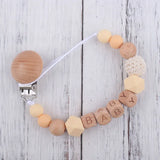 Personalized Name Baby Pacifier Clips Chains Silicone Beads Teethers Dummy Nipple Holder Clip Newborn Teething Toys Accessories