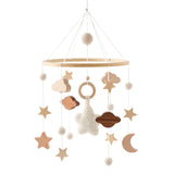 Baby Crib Mobile Wooden Bed Bell Rattle Toy Soft Felt Hot Air Balloon Wind Chime Pendant Newborn Comfort Bed Bell Toys Baby Gift