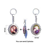 DIY Double Side Photo Custom Keychain Personalized Keyrings Customized Glass Cabochon Family Lovers Baby metal Key chain Gifts