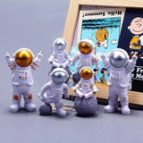 4/3pcs Universe Rocket Astronaut Desk Decoration Kawaii Figurines Office Accessories Home Decoration Desktop Model Birthday Gift