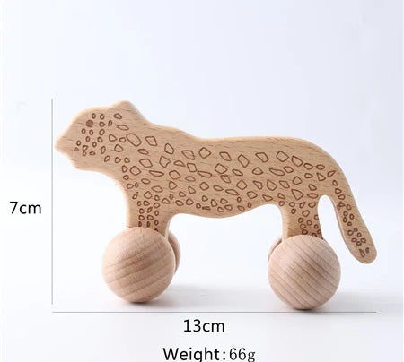 Baby Wooden Toys Beech Wood Car Blocks Cartoon Van Educational Montessori Toys Children Baby Teething Newborn Birthday Gift