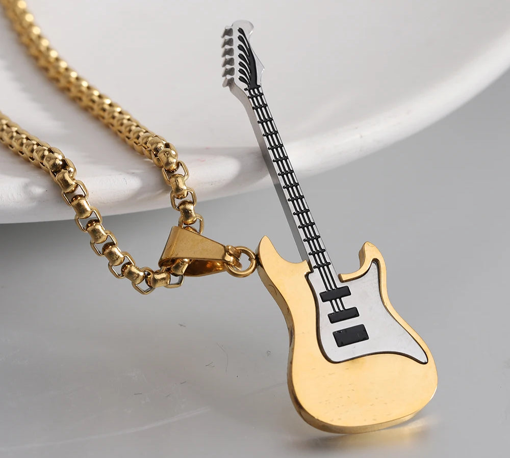 VQYSKO Personalized Electric Guitar Charm Necklace Music Jewelry  Player Gifts Lover & Teacher Best Friend