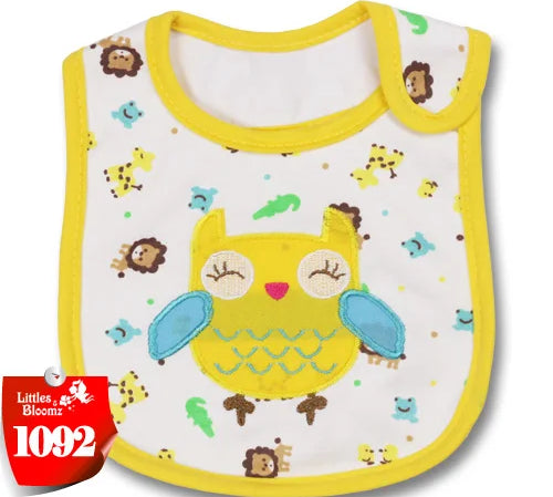 [Littles&Bloomz] Baby Girl Boy Feeding Bibs Waterproof Apron Cartoon Towel Kids Toddler Dinner baberos Bandanas Burp Cloths