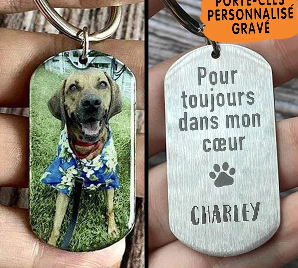 Personalized Pet Photo Necklace Engraved Pets Pendant Gifts Handmade Custom Dog Cat Keychain Memory Jewelry Picture Pendants