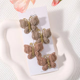 4 Pieces/set New Cute Baby Girl Bow Hairpin Wool Knitted Headwear Handmade Crochet Butterfly Hairpin Children's Hair Accessories