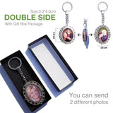 DIY Double Side Photo Custom Keychain Personalized Keyrings Customized Glass Cabochon Family Lovers Baby metal Key chain Gifts