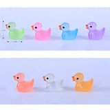 50PCS Luminous Mini Ducks Moss Microlandscape Miniature Duck Figurines Fairy Garden Accessories Home Decor Glow in The Dark