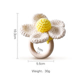 1PC Crochet Animal Bear Rattle Toy Soother Bracelet Wooden Teether Ring Baby Product Mobile Pram Crib Wooden Toys Newborn Gifts