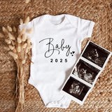 Baby 2025 Pregnancy Announcement Newborn Baby Bodysuits Cotton Summer Boys Girls Romper Jumpsuit Clothes Outfit