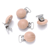 10Pcs Beech Wooden Pacifier Clip Baby Teether Soother Clasp Metal Nursing Accessories Chewable Teething Diy Dummy Clip Chains