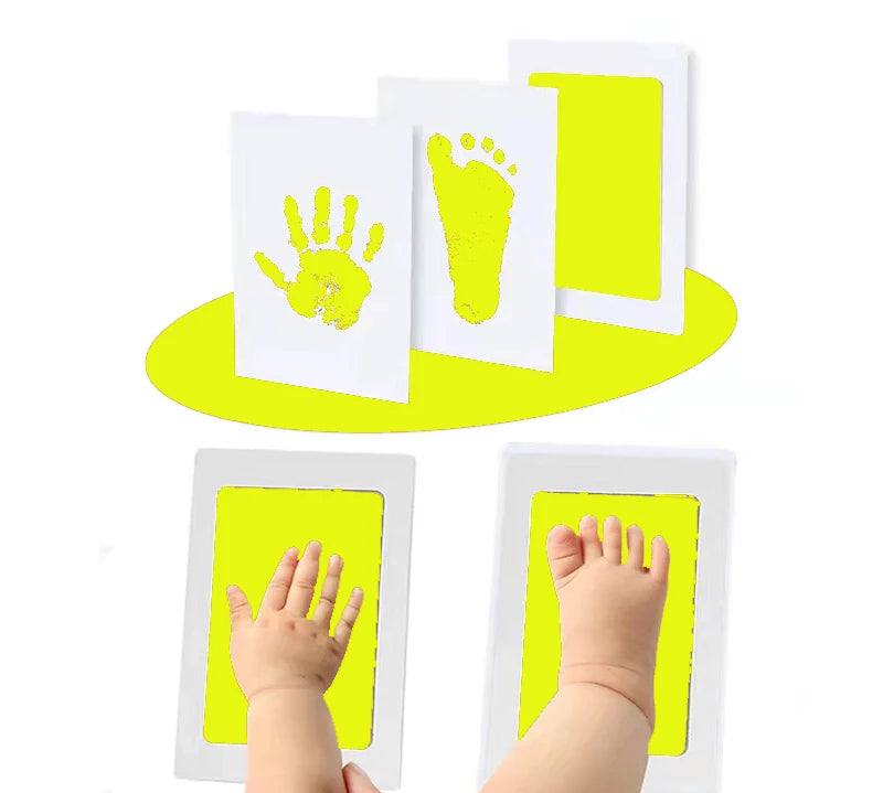 Newborn Baby DIY Hand And Footprint Kit Ink Pads Photo Frame Handprint Toddlers Souvenir Accessories Safe Clean Baby Shower Gift