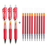 6/13pcs Retractable Gel Pens Set Black/Red/Blue Ink Ballpoint for Writing Refill Office Accessories School Supplies Stationery