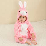 Baby Rompers Stitch Jumpsuits Kids Cosplay Winter Flannel One-Pieces Hooded Jumpers Overall Girl Grows Boy Growings Roupa Bebe