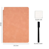 A5 Reusable Whiteboard Notebook Leather Memo Free Whiteboard Pen Erasing Cloth Weekly Planner Portable Stylish Office Notebooks