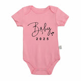 Baby 2025 Pregnancy Announcement Newborn Baby Bodysuits Cotton Summer Boys Girls Romper Jumpsuit Clothes Outfit