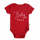 Baby 2025 Pregnancy Announcement Newborn Baby Bodysuits Cotton Summer Boys Girls Romper Jumpsuit Clothes Outfit