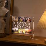 Personalized Custom Photo Text 3D Acrylic Lamp Customized Bedroom NightLight for MOM DAD LOVE Family Birthday Christmas Day Gift