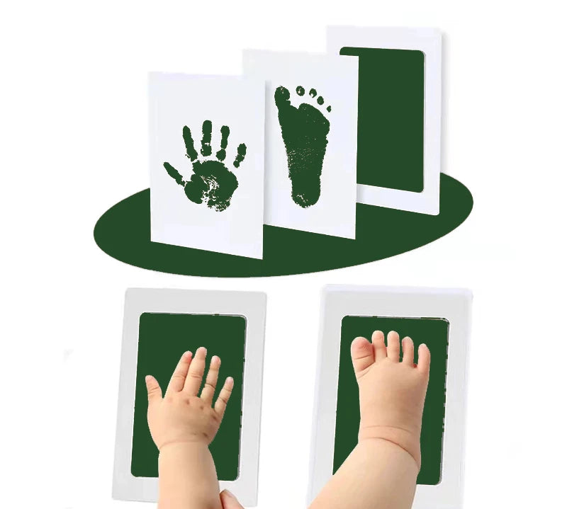 Newborn Baby DIY Hand And Footprint Kit Ink Pads Photo Frame Handprint Toddlers Souvenir Accessories Safe Clean Baby Shower Gift