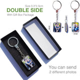 DIY Double Side Photo Custom Keychain Personalized Keyrings Customized Glass Cabochon Family Lovers Baby metal Key chain Gifts