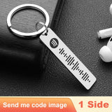 Personalized Spotify Code Keychain Engraved Name Song Music Keyring Scannable Song Key Ring Chain Holder Gift for Couple P040