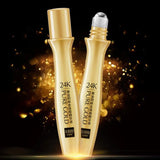 24K Gold Bright Eye Roller Eye Cream Hydrating Moisturizing Eye Serum Eye Care Dark Circles Removal Anti Eye Bags 15ml L2P8