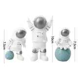 4/3pcs Universe Rocket Astronaut Desk Decoration Kawaii Figurines Office Accessories Home Decoration Desktop Model Birthday Gift