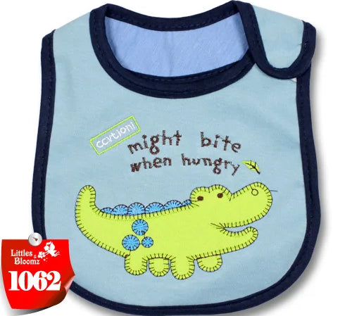 [Littles&Bloomz] Baby Girl Boy Feeding Bibs Waterproof Apron Cartoon Towel Kids Toddler Dinner baberos Bandanas Burp Cloths