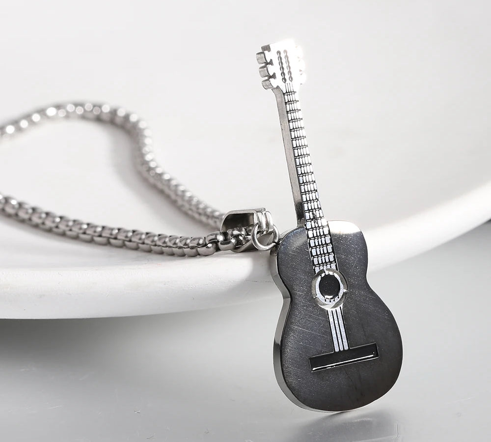 VQYSKO Personalized Electric Guitar Charm Necklace Music Jewelry  Player Gifts Lover & Teacher Best Friend