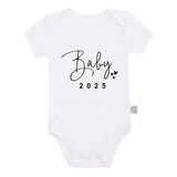 Baby 2025 Pregnancy Announcement Newborn Baby Bodysuits Cotton Summer Boys Girls Romper Jumpsuit Clothes Outfit