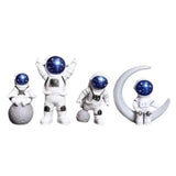 4/3pcs Universe Rocket Astronaut Desk Decoration Kawaii Figurines Office Accessories Home Decoration Desktop Model Birthday Gift