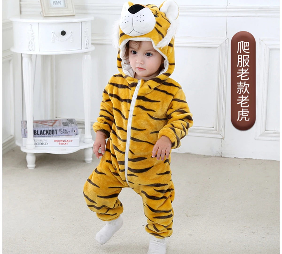 Baby Rompers Stitch Jumpsuits Kids Cosplay Winter Flannel One-Pieces Hooded Jumpers Overall Girl Grows Boy Growings Roupa Bebe